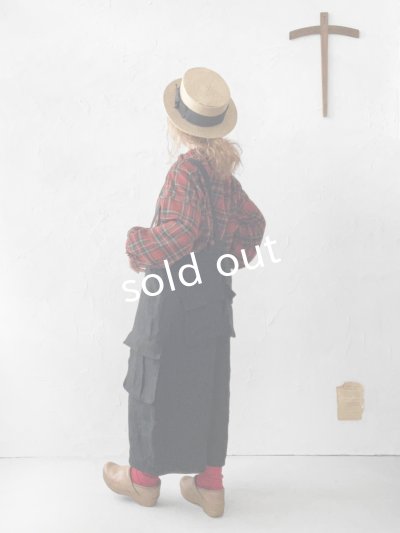 画像16: MARCHE' DE SOEUR／ウールガーゼのバルーンチュニック・赤チェック