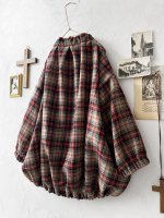 画像9: MARCHE' DE SOEUR／ウールガーゼのバルーンチュニック・ベージュチェック (9)