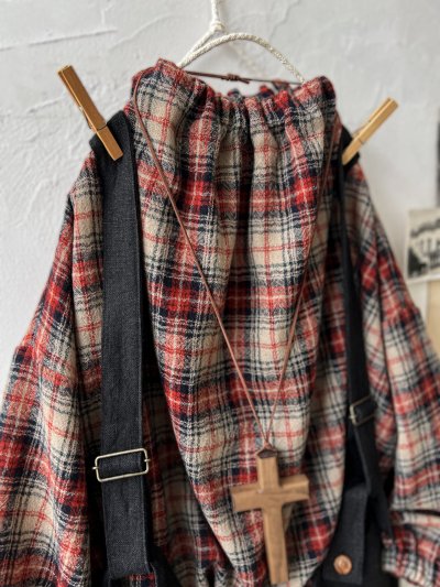 画像13: MARCHE' DE SOEUR／ウールガーゼのバルーンチュニック・ベージュチェック