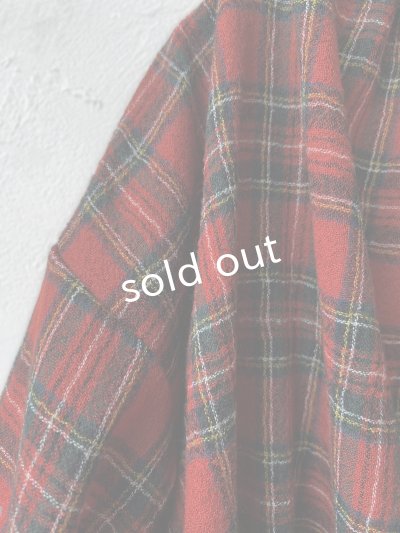 画像6: MARCHE' DE SOEUR／ウールガーゼのバルーンチュニック・赤チェック