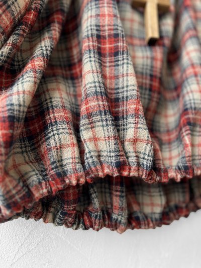 画像4: MARCHE' DE SOEUR／ウールガーゼのバルーンチュニック・ベージュチェック