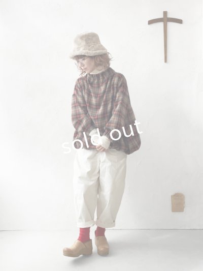 画像17: MARCHE' DE SOEUR／ウールガーゼのバルーンチュニック・赤チェック