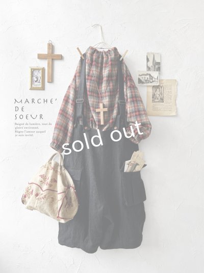 画像10: MARCHE' DE SOEUR／ウールガーゼのバルーンチュニック・ベージュチェック