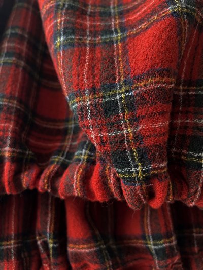 画像11: MARCHE' DE SOEUR／ウールガーゼのバルーンチュニック・赤チェック