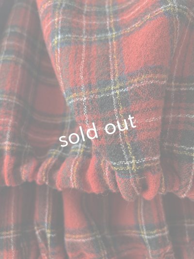 画像9: MARCHE' DE SOEUR／ウールガーゼのバルーンチュニック・赤チェック