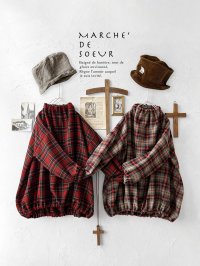 MARCHE' DE SOEUR／ウールガーゼのバルーンチュニック・赤チェック
