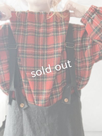 画像15: MARCHE' DE SOEUR／ウールガーゼのバルーンチュニック・赤チェック