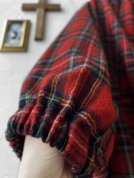 画像4: MARCHE' DE SOEUR／ウールガーゼのバルーンチュニック・赤チェック (4)