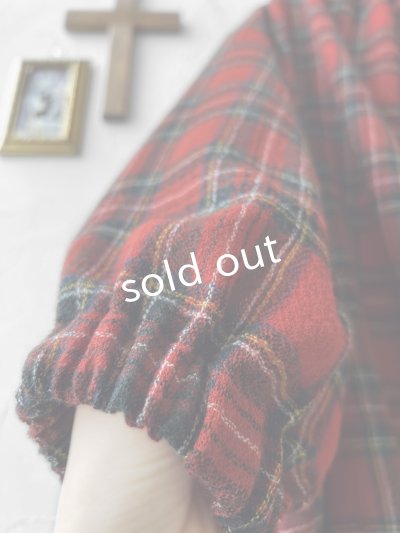 画像4: MARCHE' DE SOEUR／ウールガーゼのバルーンチュニック・赤チェック