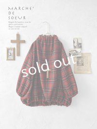 MARCHE' DE SOEUR／ウールガーゼのバルーンチュニック・赤チェック