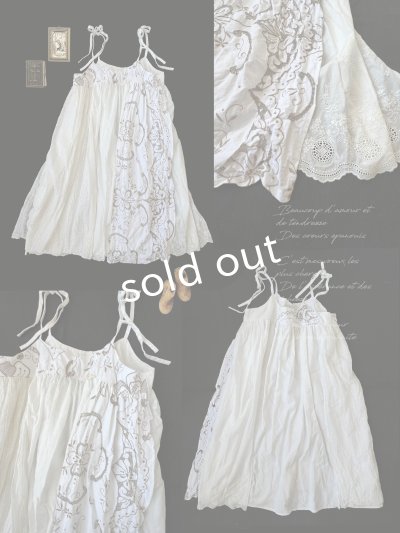 画像2: 【ノエルの贈り物】マディラ刺繍のキャミワンピース・A【1】