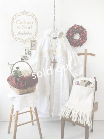 画像1: 【ノエルの贈り物】ホワイトリネンレースワンピース・B【16】