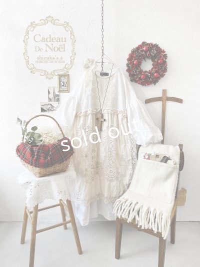 画像1: 【ノエルの贈り物】ホワイトリネンレースワンピース・A【15】