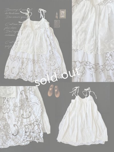 画像2: 【ノエルの贈り物】マディラ刺繍のキャミワンピース・C【3】