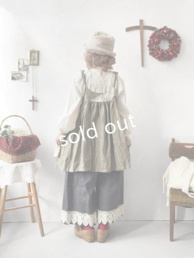 画像5: 【ノエルの贈り物】リネンキャミのレースチュニック・カーキ【4】