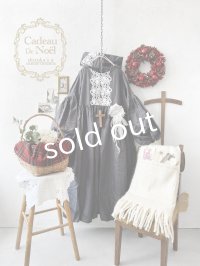 【ノエルの贈り物】セーラー襟のレースワンピース・ダークグレー【20】