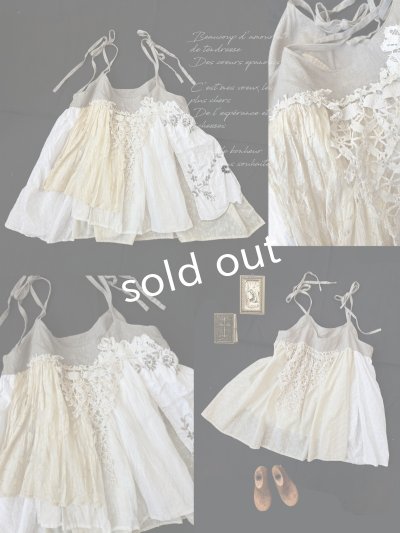 画像2: 【ノエルの贈り物】リネンキャミのレースチュニック・生成り【7】