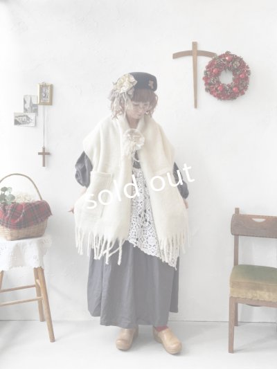 画像6: 【ノエルの贈り物】ダークグレーのパフスリーブレースワンピース【23】