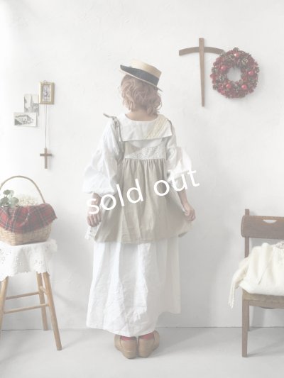 画像6: 【ノエルの贈り物】リネンキャミのレースチュニック・アッシュベージュ【8】