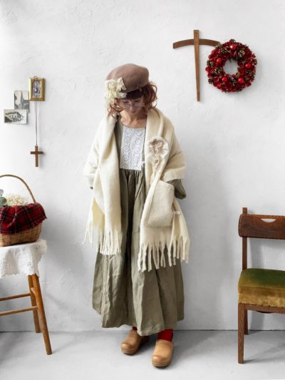 画像6: 【ノエルの贈り物】セーラー襟のレースワンピース・カーキ【19】