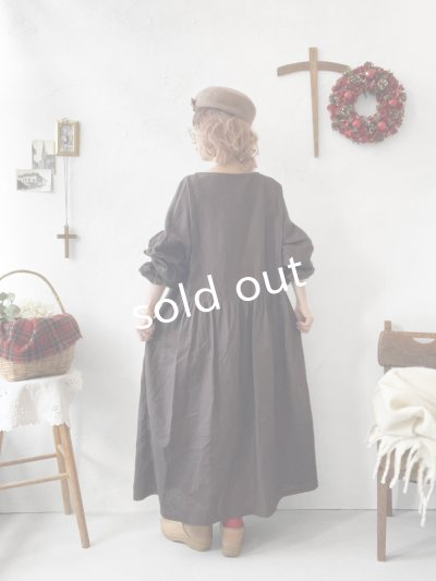 画像5: 【ノエルの贈り物】チョコブラウンのパフスリーブレースワンピース・A【21】