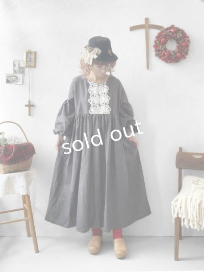 画像4: 【ノエルの贈り物】セーラー襟のレースワンピース・ダークグレー【20】