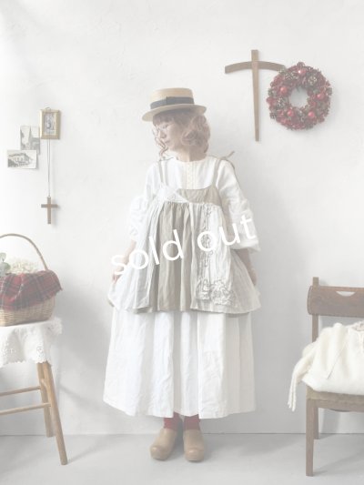 画像4: 【ノエルの贈り物】リネンキャミのレースチュニック・アッシュベージュ【8】