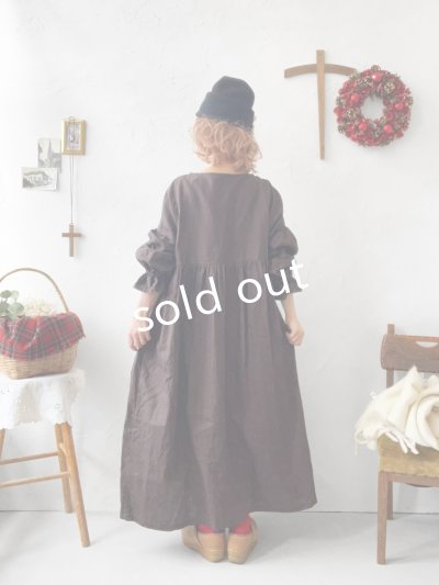 画像5: 【ノエルの贈り物】チョコブラウンのパフスリーブレースワンピース・B【22】