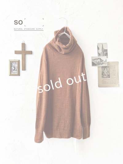 画像1: 【半額SALE】SO／ゆるタートルニットプルオーバー・ブラウン