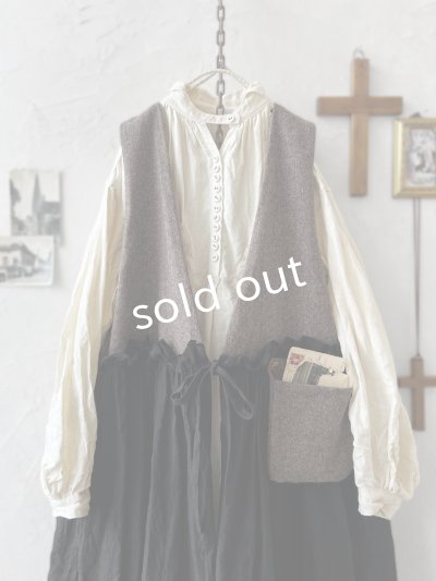 画像2: MARCHE' DE SOEUR／ウールツイードのベストワンピース・モカ×黒