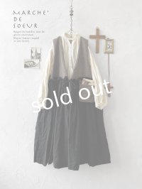 MARCHE' DE SOEUR／ウールツイードのベストワンピース・モカ×黒