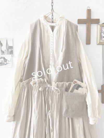 画像2: MARCHE' DE SOEUR／ウールツイードのベストワンピース・ベージュ×生成り