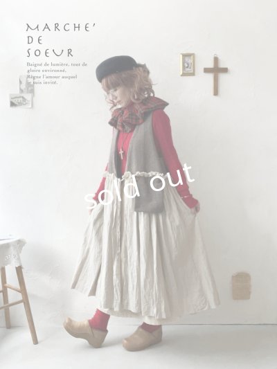 画像9: MARCHE' DE SOEUR／ウールツイードのベストワンピース・モカ×生成り