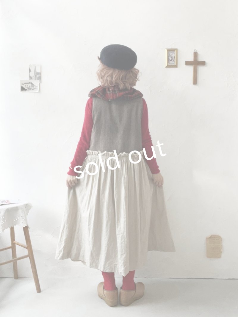 画像11: MARCHE' DE SOEUR／ベストワンピース・オリーブベージュ×生成り (11)