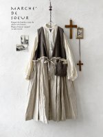 画像1: MARCHE' DE SOEUR／ウールツイードのベストワンピース・モカ×生成り (1)