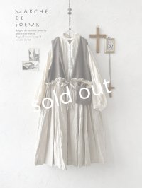 MARCHE' DE SOEUR／ウールツイードのベストワンピース・モカ×生成り