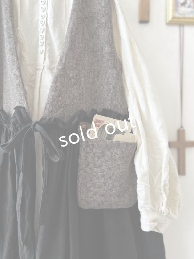 画像4: MARCHE' DE SOEUR／ウールツイードのベストワンピース・モカ×黒