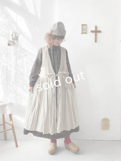 画像14: MARCHE' DE SOEUR／ウールツイードのベストワンピース・ベージュ×生成り