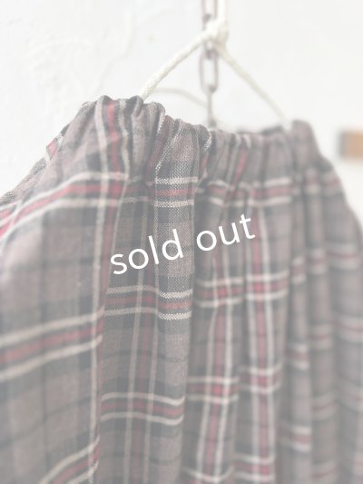 画像8: MARCHE' DE SOEUR／シャーリングネックワンピース・レッドブラウンチェック