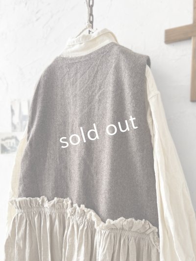 画像7: MARCHE' DE SOEUR／ウールツイードのベストワンピース・モカ×生成り