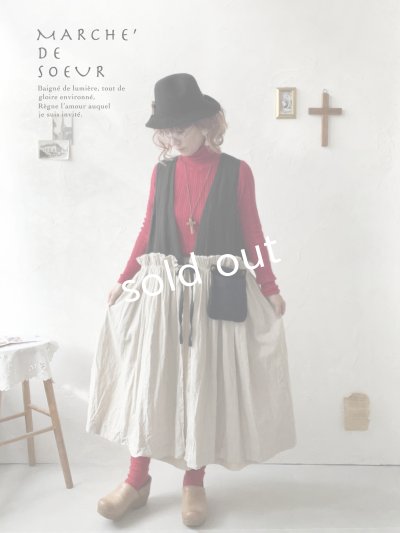 画像9: MARCHE' DE SOEUR／リネンのベストワンピース・黒×生成り