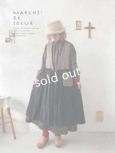 画像10: MARCHE' DE SOEUR／ウールツイードのベストワンピース・モカ×黒