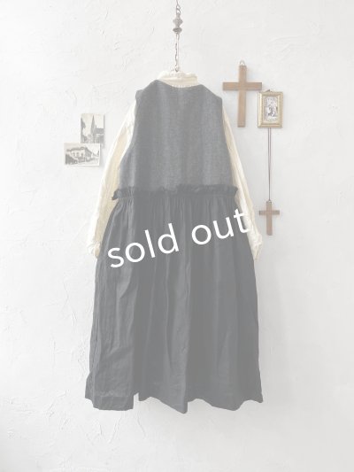 画像8: MARCHE' DE SOEUR／ウールツイードのベストワンピース・チャコール×黒