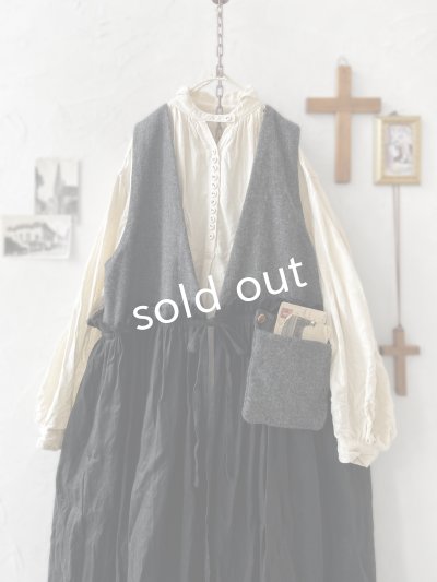 画像2: MARCHE' DE SOEUR／ウールツイードのベストワンピース・チャコール×黒