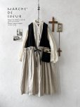 画像1: MARCHE' DE SOEUR／リネンのベストワンピース・黒×生成り (1)