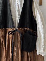 画像3: MARCHE' DE SOEUR／リネンのベストワンピース・黒×アンティークブラウン (3)