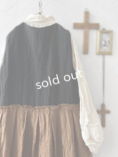 画像8: MARCHE' DE SOEUR／リネンのベストワンピース・黒×アンティークブラウン