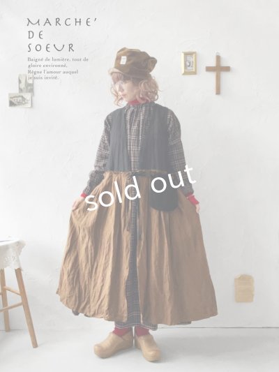 画像10: MARCHE' DE SOEUR／リネンのベストワンピース・黒×アンティークブラウン