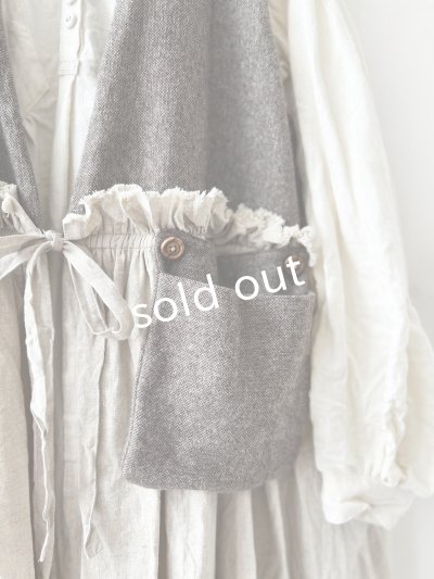 画像4: MARCHE' DE SOEUR／ウールツイードのベストワンピース・モカ×生成り