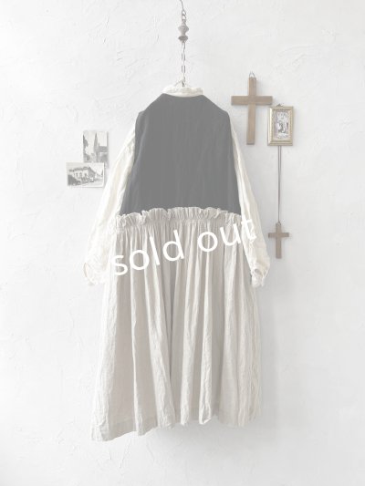 画像7: MARCHE' DE SOEUR／リネンのベストワンピース・黒×生成り